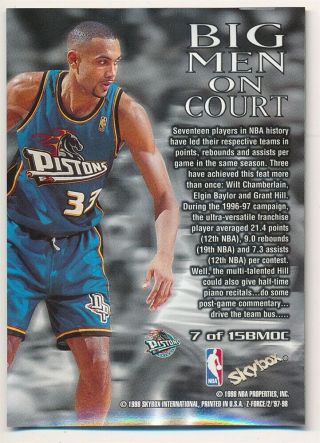 GRANT HILL 1997/98 SKYBOX Z - FORCE 7 BIG MEN ON COURT PISTONS SP RARE $200 2
