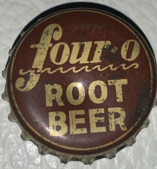 Rare 1930s Cork Lined Bottle Cap Crown Four - O Root Beer Coca - Cola Virginia Minn