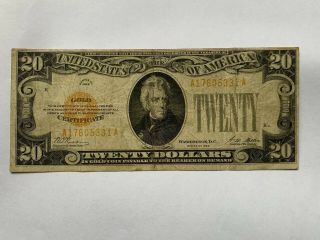 RARE Series 1928 $20 Bill Gold Certificate A 17605331 A 2