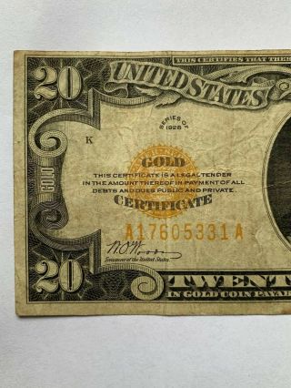 RARE Series 1928 $20 Bill Gold Certificate A 17605331 A 3