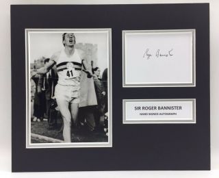 Rare Sir Roger Bannister Signed Photo Display,  Autograph 4 Minute Mile Run