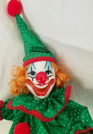 Rare Victoria Impex Corp - Vintage Porcelian Musical Clown Doll Never Displayed
