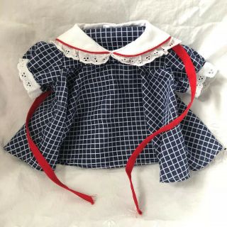 Vintage Cabbage Patch Kids Doll Outfit Red White Navy Squares Dress Kt Hong Kong