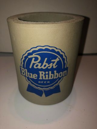 Rare Vintage 70s 80s Pabst Blue Ribbon Beer Coozie Koozie Can Holder Ad Promo