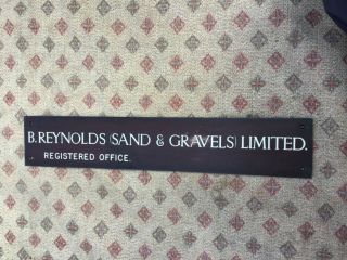 Old Vintage Cast Bronze Plaque B.  Reynolds (sand & Gravels) Plaque Sign Man Cave