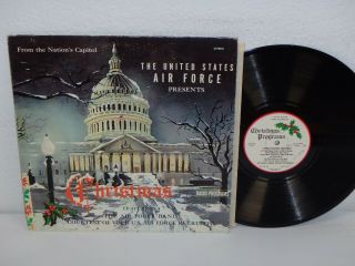 Usaf Christmas - United States Air Force Band Radio Program Lp Boris Karloff Rare