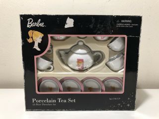Vintage Barbie 13 - Piece Porcelain Mini Tea Set Schylling Mattel 2001