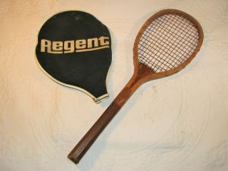 Antique Tennis Racquet Racket Late 1800s Unmarked Non Laminated Wedge Htf