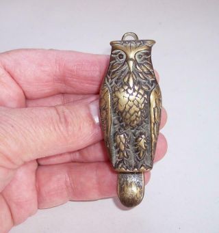 Antique/vintage Solid Brass Owl Door Knocker Bird Of Prey Detail