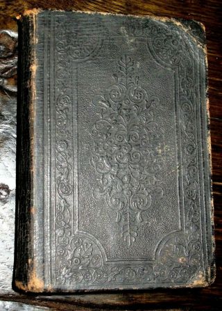 1848 Holy Bible American Antique Leather Pocket Tibbetts Grafton Wva Civil War