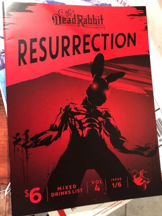 Dead Rabbit 1 4th Edition Rare Mixed Drink Menu Resurrection Hard To Find