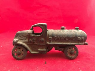 Antique Hubley? Cast Iron Gasoline Fuel Truck Tanker Toy Collectable 5” Gal0185