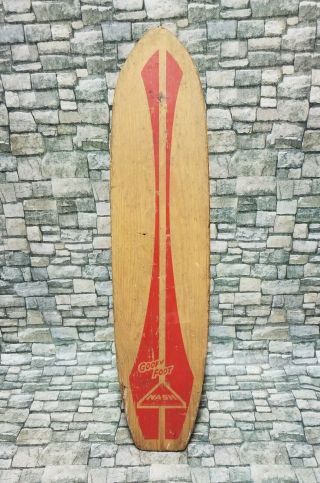 Vintage 1960s Nash Goofy Foot Wooden Sidewalk Skateboard Urethane Wheels 23 " Usa