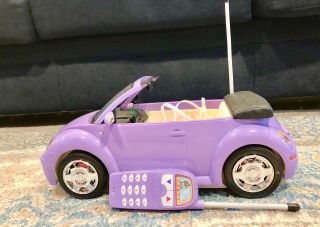 Barbie Remote Control Purple Vw Beetle W/control - Great - Lights Work - Rare