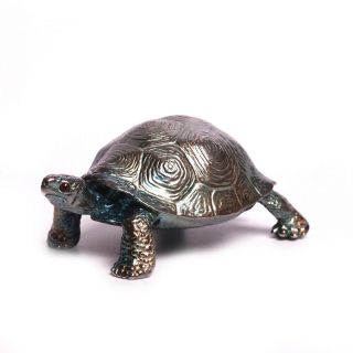 Sterling Silver 999 Silver Longevity Turtle Hand Handle Tea Pendant Decoration