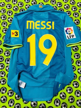 Rare Nike Fc Barcelona Away Soccer Football Jersey 2007 2008 Lionel Messi