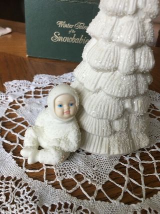 Vintage 1988 Dept.  56 Snowbabies CLIMBING ON TREE w/BOX 7971 - 5 Retired Rare 3