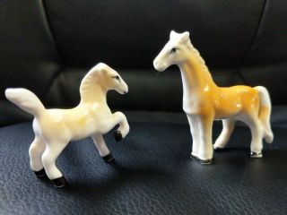 Vintage Antique Horse Figurine Porcelain Ceramic Animals Stamped Japan Mom Baby