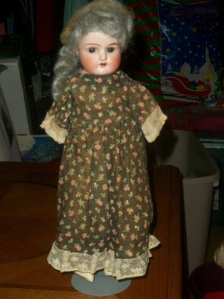 Antique German Bisque Head Doll - Ruth - 14/0 - Germany - 13 " Cloth Leather Body