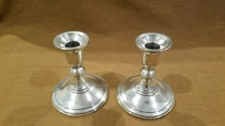 Mueck - Carey Sterling Silver Weighted Candle Holders - 5 Inches Tall