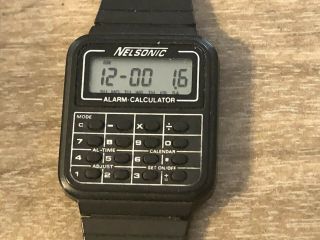 Nelsonic Hard To Find Vintage Calculator Watch Retro 80’s Nerd Battery