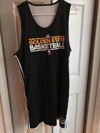 Adidas Golden State Warriors Black Player Issue Practice Jersey Rare Nba Sz 2xl