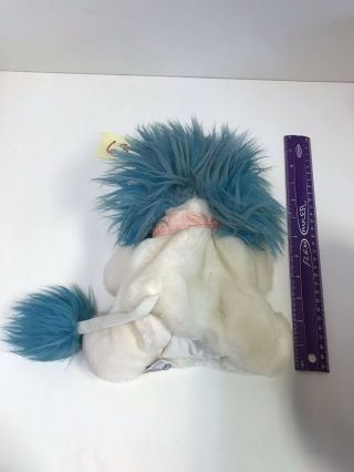 Russ Berrie vintage Fantasia plush lion white blue hair Puppet rare 3