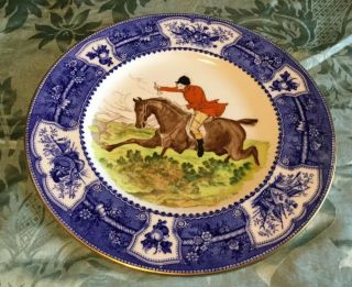 Antique Wedgwood Cabinet/service Plate.  Hunting Scene.  Tally Ho.