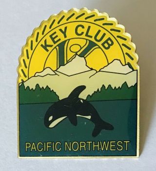 Key Club Pacific Northwest Killer Whale Pin Badge Rare Vintage (e9)