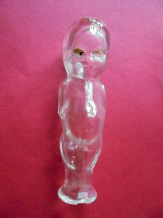 Antique Kewpie Figural Glass Miniature Perfume Bottle Or Candy Container