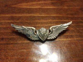 World War 2 U.  S.  Army Air Force Usaaf Aircrew Wings Sterling Silver Antique