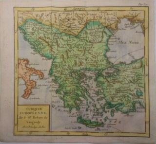 Antique Map Of Turkey,  Greece And The Balkans By Robert De Vaugondy 1750