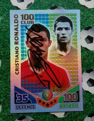 Cristiano Ronaldo Signed Portugal 100 Club Topps Match Attax World Cup 2010 Rare