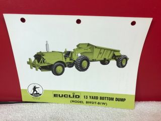 Rare 1960s Clark Michigan Euclid 13 Yard Bottom Dump Tractor Dealer Brochure