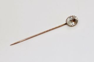 A Fine Antique Victorian Edwardian 9ct 375 Gold Rock Crystal Stick Pin 14985