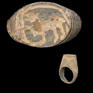 Ancient Gandhara Stone Intaglio Seal Ring,  300 Bc (3)