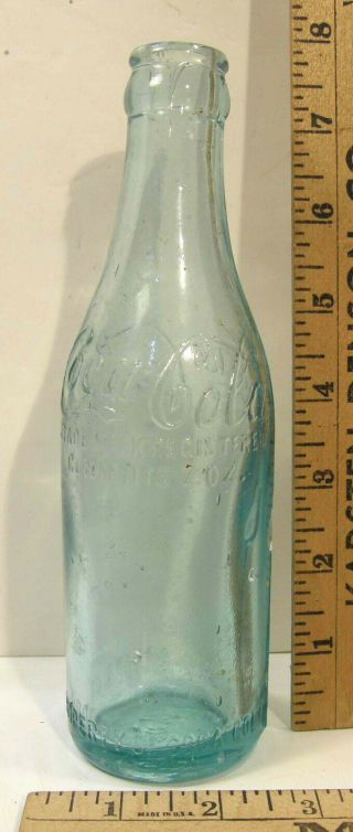 Antique Vintage Straight Sided Coca Cola Coke Bottle Icy Blue Augusta Georgia