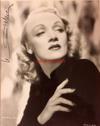 Marlene Dietrich Rare Autographed 8x10 Photo