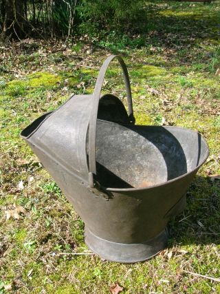 Vintage Old Antique Galvanized Coal Ash Bucket From Backwoods Of Kentucky