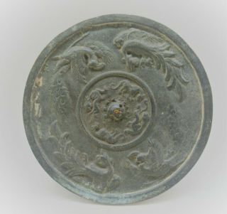 Scarce Ancient Chinese Tang Dynasty Bronze Decorated Mirror