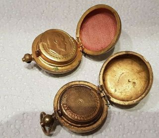 Antique Victorian Brass Sovereign Holders X 2 Spring Loaded / Push Button