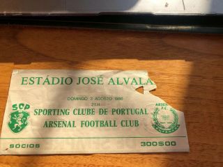 Arsenal - Rare Away Friendly V Sporting Lisbon 3rd August 1986