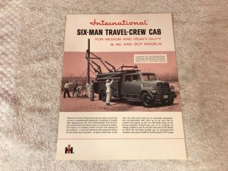 Rare 1930s International Harvester 6 Man Crew Cab Truck Dealer Brochure Ad