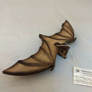 Vintage Rare Wooden Bat Handcrafted Decorative Tree Ornament - Wilderness Woods