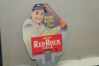 RARE 1930 ' s BABE RUTH RED ROCK COLA BOTTLE TOPPER SIGN GENERAL STORE BASEBALL 2