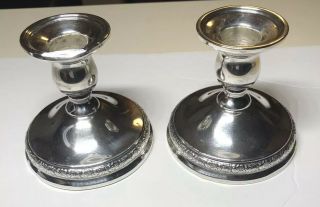 2 Old Prelude International Weighted Sterling Candle Holders