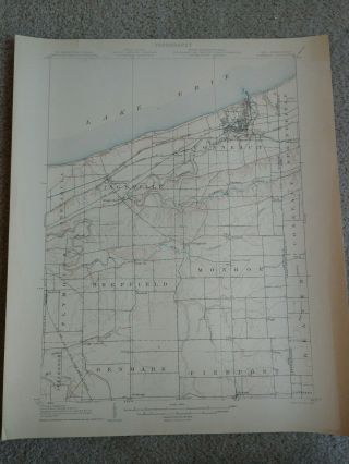 22x29 1906 Usgs Topo Map Conneaut,  Ohio - Pennsylvania Lake Erie Kelloggsville