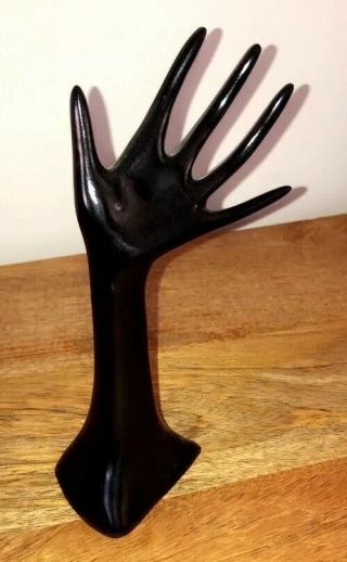Vintage 20th Century Carved Chic Expressive Black Hand Folk Shaker Art Very Rare