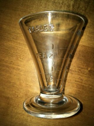 Vintage Antique Apothecary Glass Beaker Compound Measuring Lab Medicine Dose