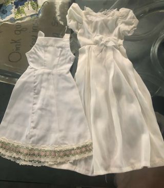 Vintage Handmade White Doll Dress And Slip